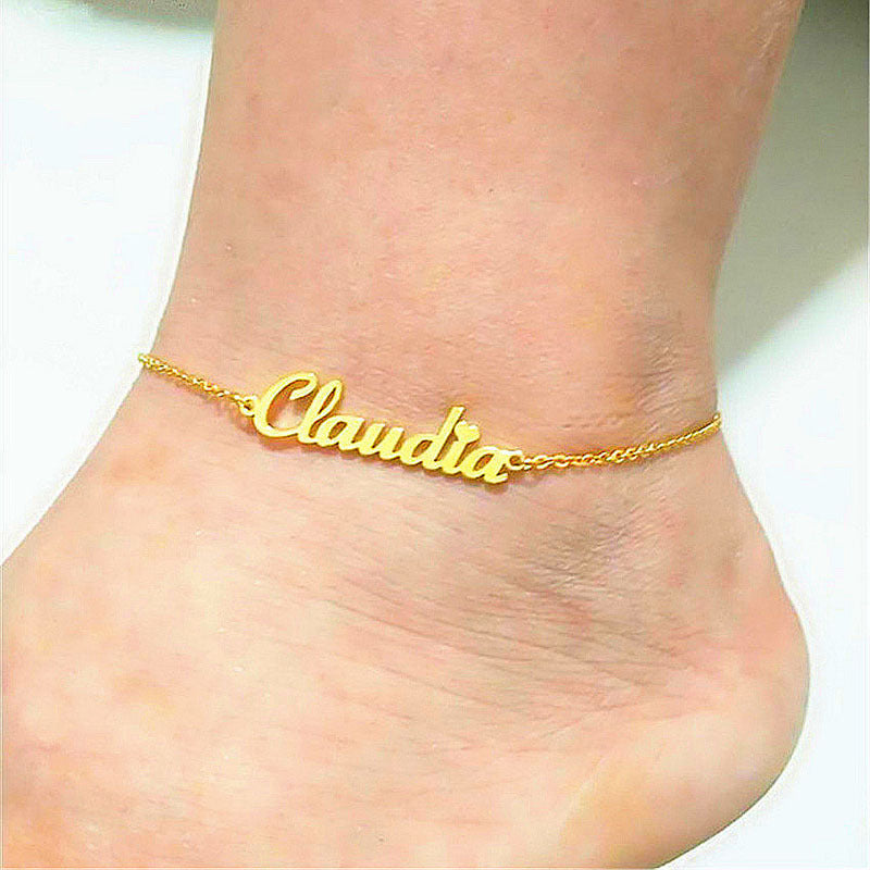 Custom Engraved Name Anklet