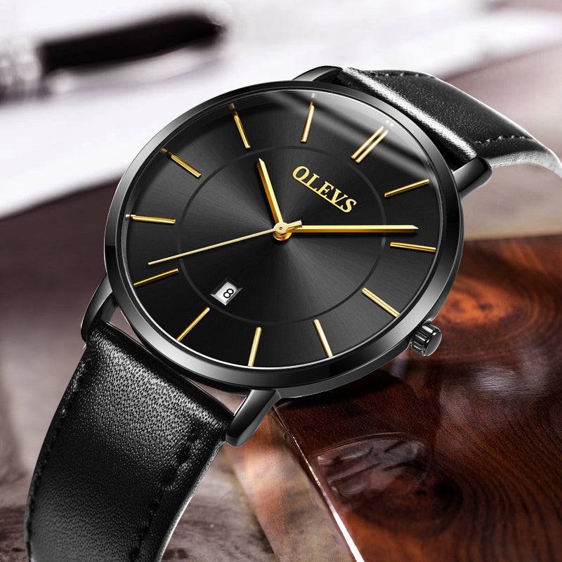 Men's Elegant Leather Sport & Casual Quartz Watch