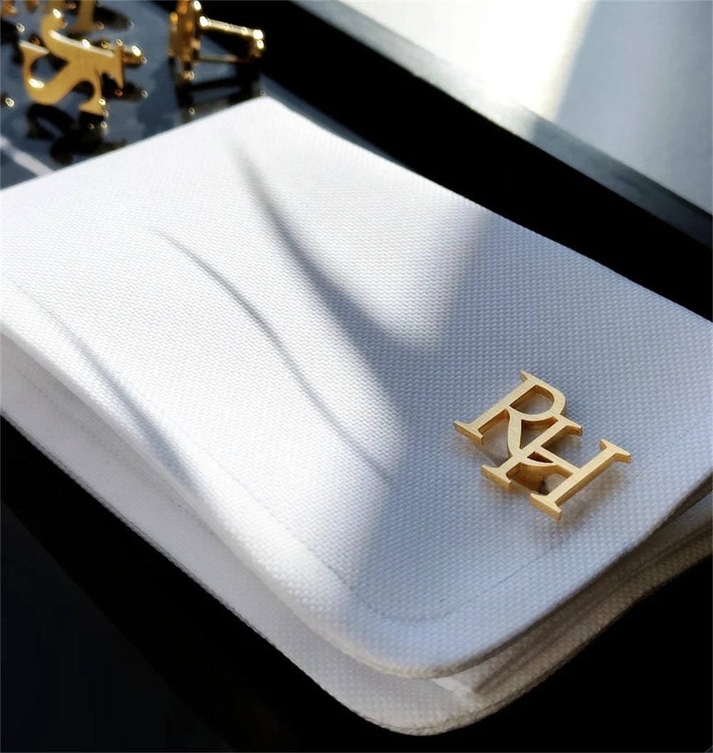 Personalized Frosted Titanium Steel Cufflinks