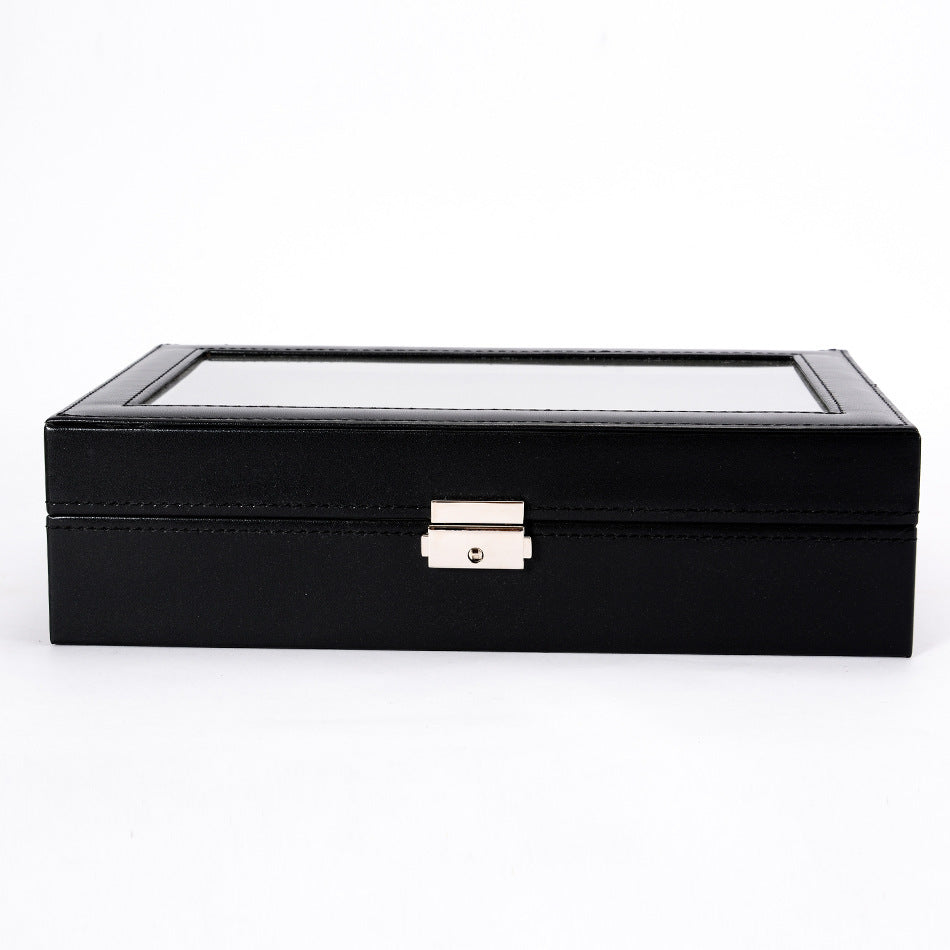 PU Leather & Wood Jewelry Storage Box