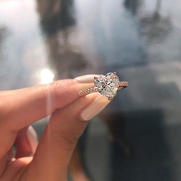 Heart-Shaped Zircon Engagement Ring
