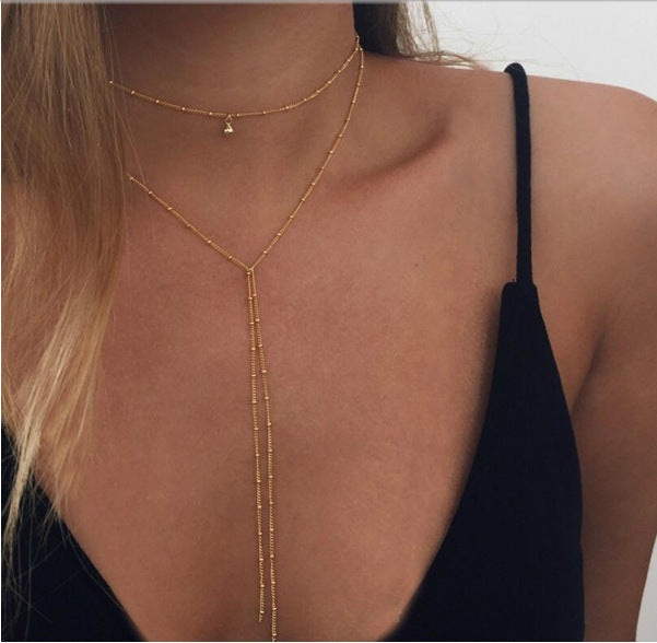 Simple Retro Clavicle Necklace - Multi-Layer Geometric Design