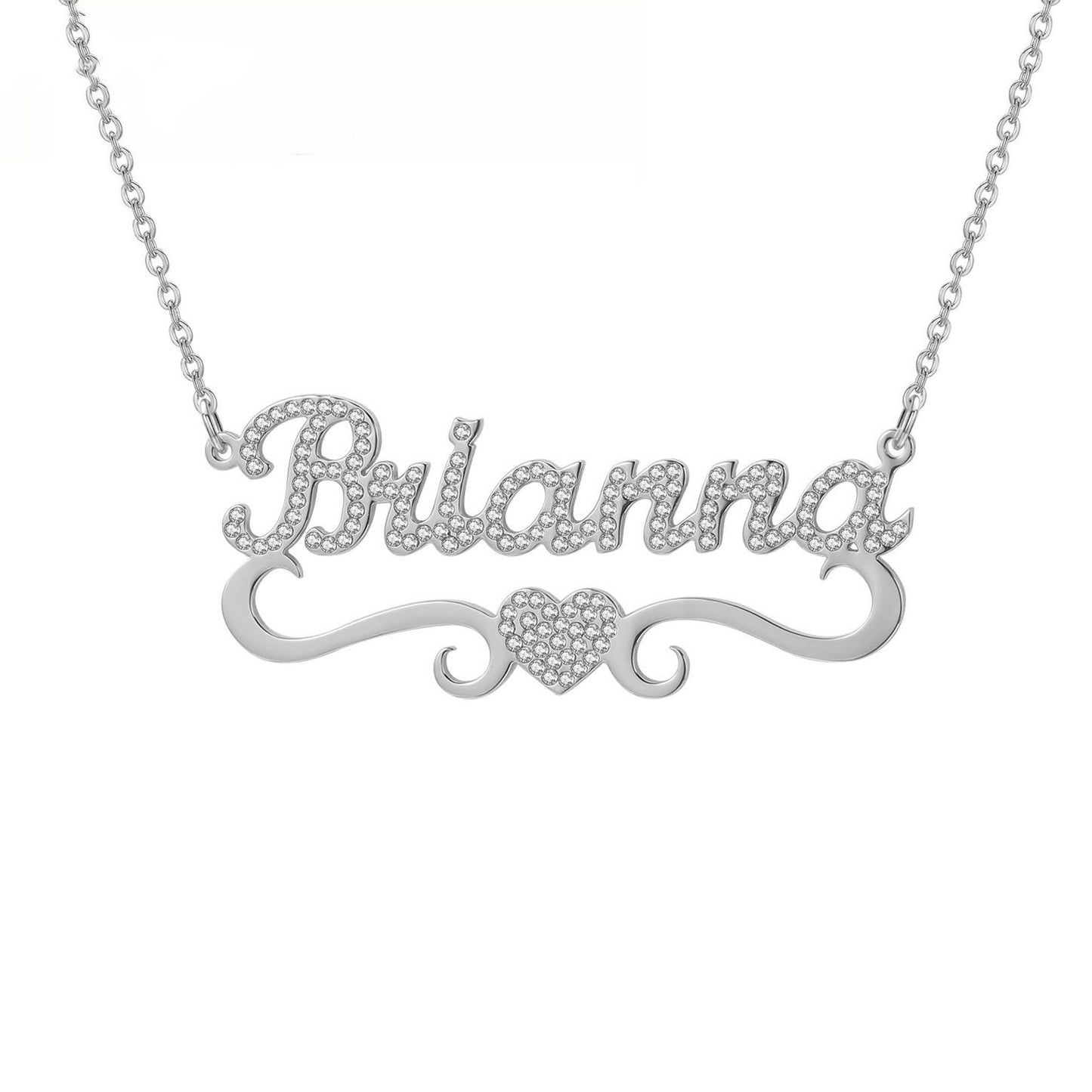 Personalized Iced Out Heart Name Necklace