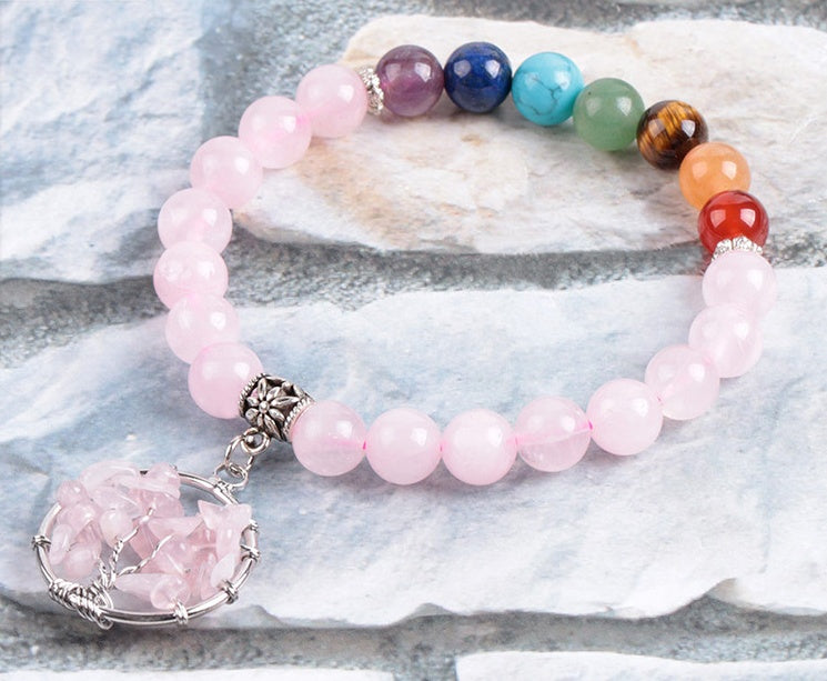 Crystal and Chakra Beaded Bracelet