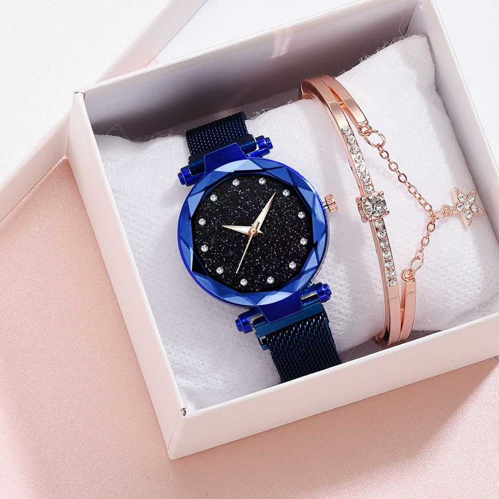 Celestial Charm Magnetic Bracelet Watch Set
