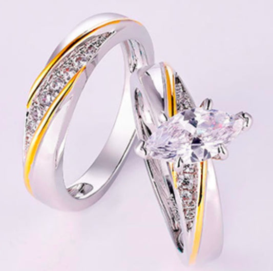 Princess Cut CZ Bridal Ring Set