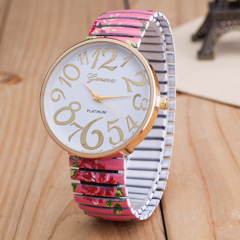 Fashionable Elastic Band Women's Quartz Watch
