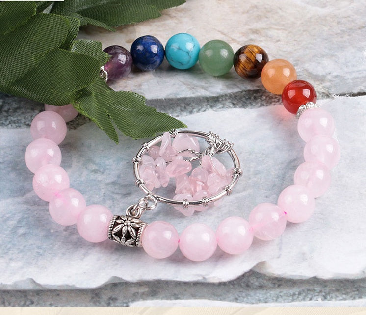 Crystal and Chakra Beaded Bracelet