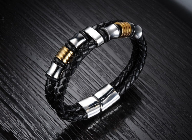 Men's Magnetic Braided Leather Bracelet