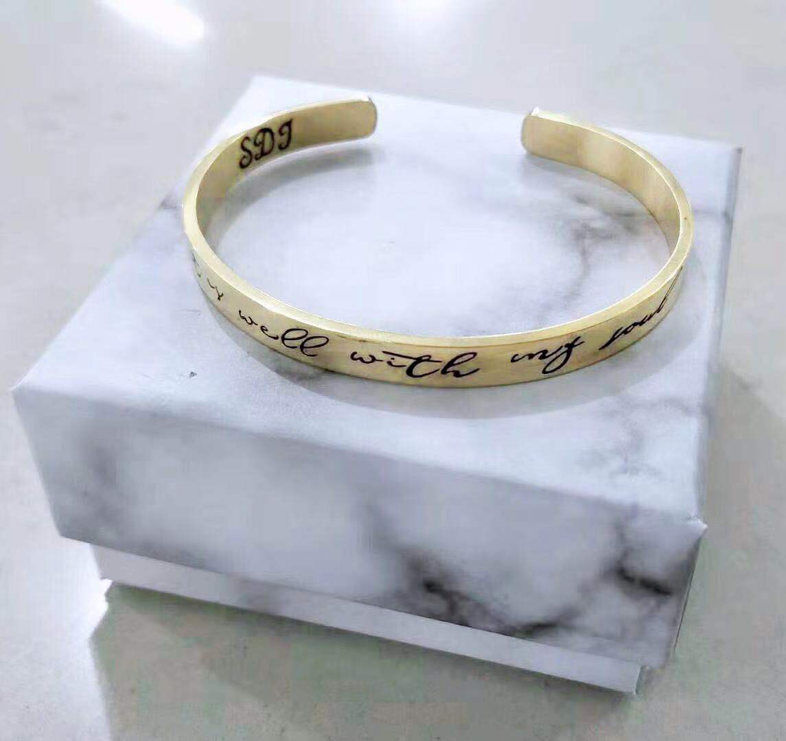 Inspirational Stainless Steel Cuff Bracelet