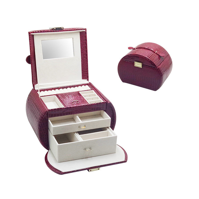 High-End Leather Jewelry Storage Drawer Box