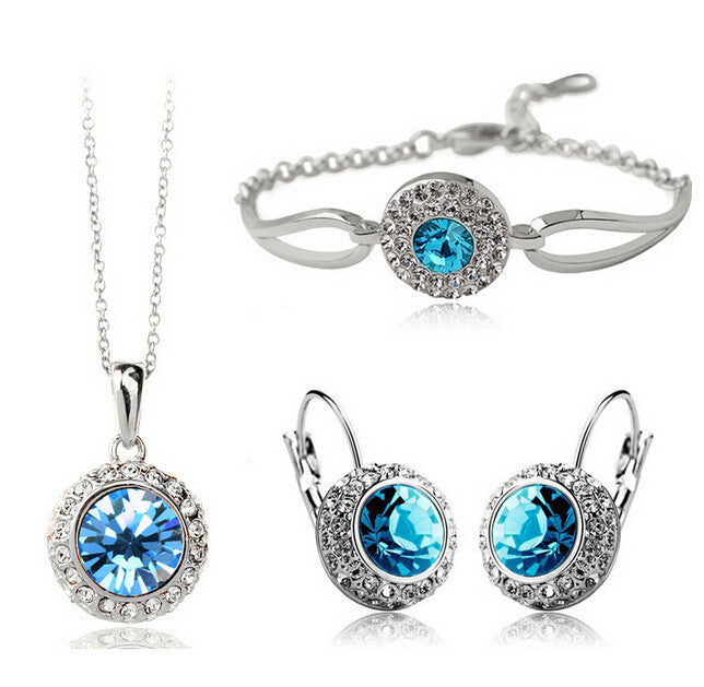 Sparkling Deep Blue Crystal Ensemble