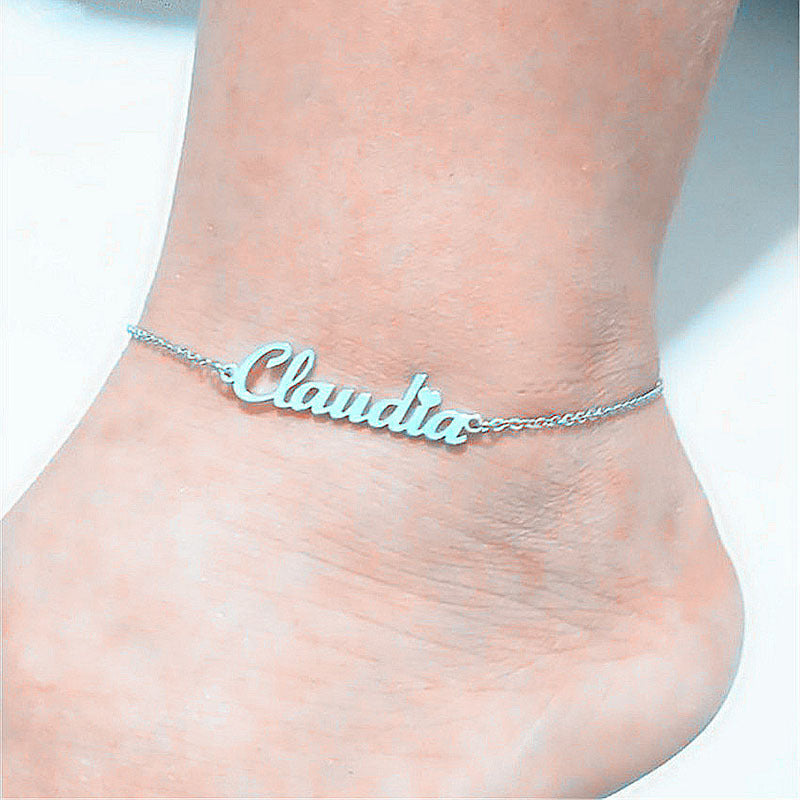 Custom Engraved Name Anklet