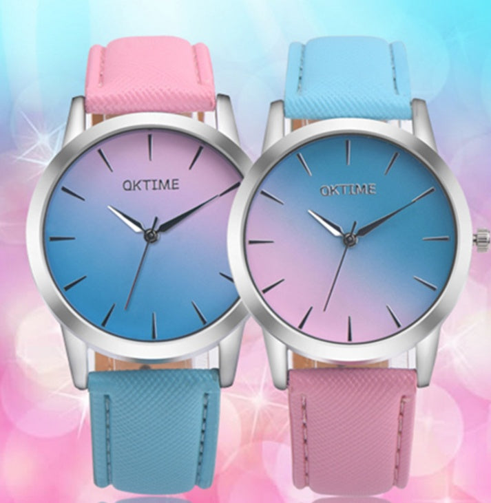 Vibrant Retro Rainbow Design Quartz Watch for Women
