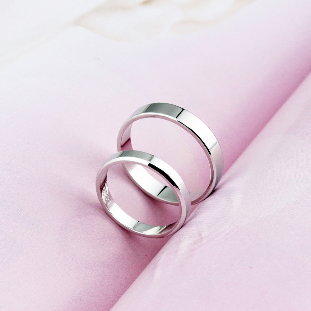 Pure Silver Love Couple Rings