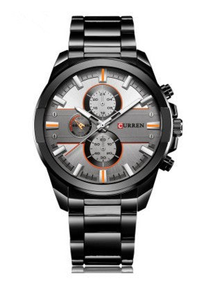 Full Steel Round Quartz Wristwatch