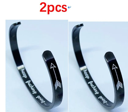 Inspirational Stainless Steel Cuff Bracelet