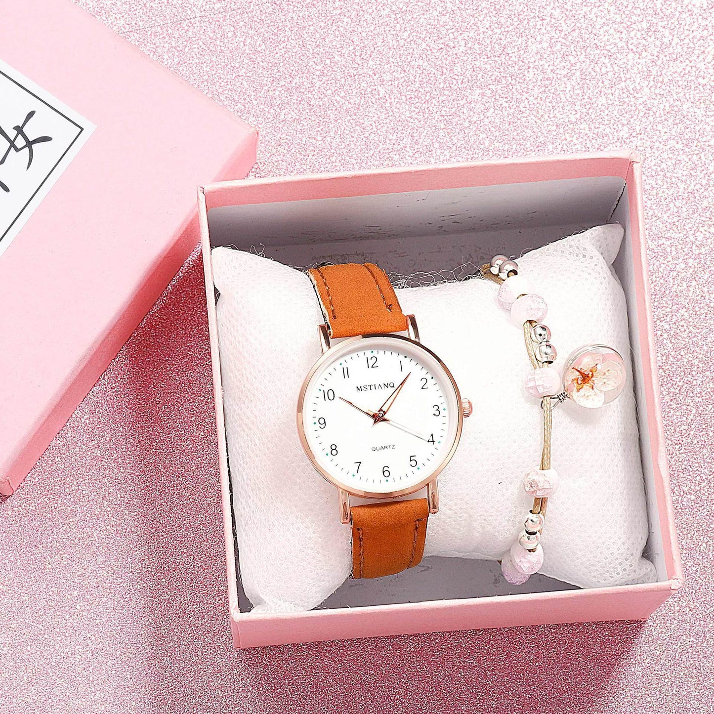 Women's Round Dial Faux Leather Quartz Watch