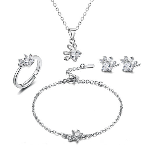 Paw Print Jewelry Set