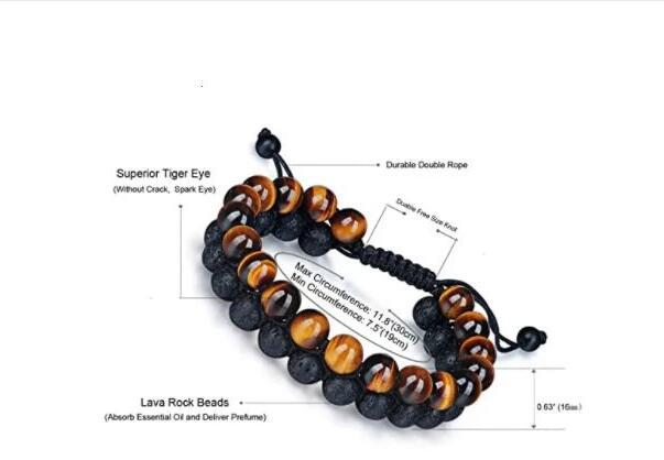 Tiger's Eye & Lava Stone Wellness Bracelet