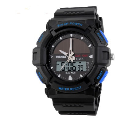 Solar-Powered Double Display Waterproof Outdoor Sports Watch