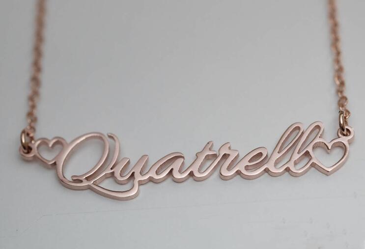 Custom Double Heart Name Necklace