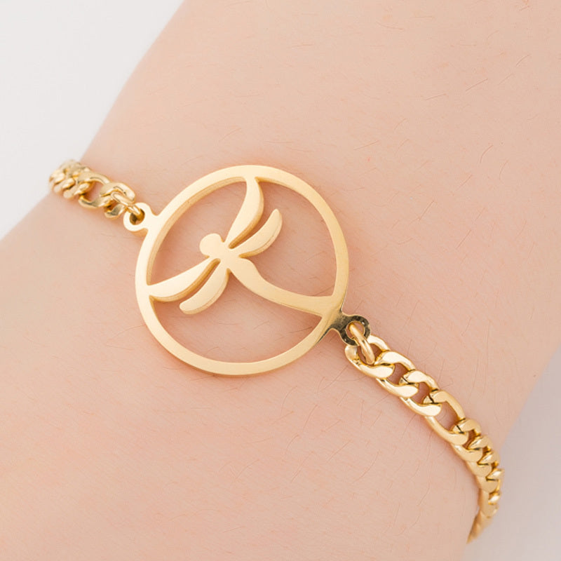 Gold Plated Stainless Steel Charm Bracelets for Women