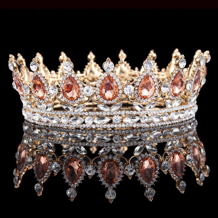 Regal Baroque Rhinestone Bridal Crown Headdress