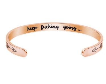 Inspirational Stainless Steel Cuff Bracelet