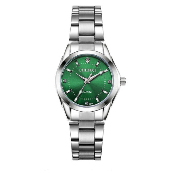 Luxury Crystal Dial Stainless Steel Quartz Watch for Women