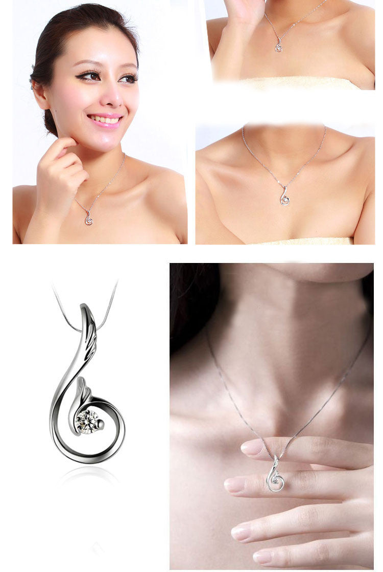 Fire Phoenix Zircon Pendant Necklace