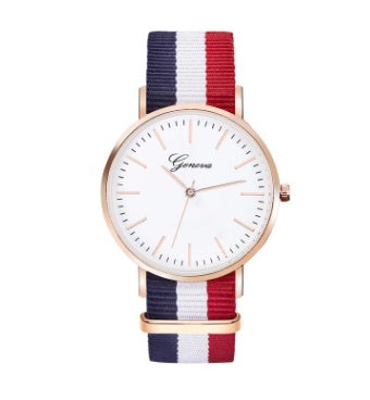 Trendy Canvas Strap Quartz Couple Watch