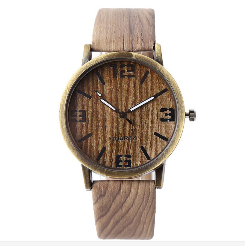 Wood Grain Style Quartz Wrist Watch