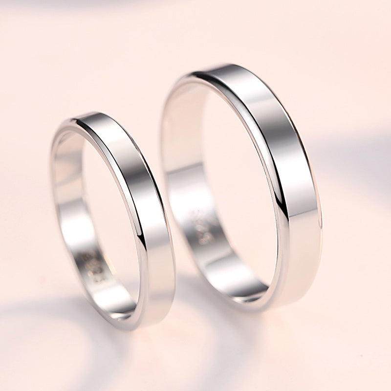 Pure Silver Love Couple Rings