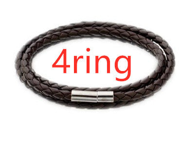 Personalized Braided Leather Name Bracelet for Men