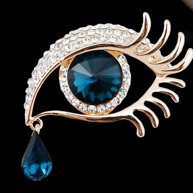 Diamond Eye Teardrop Brooch