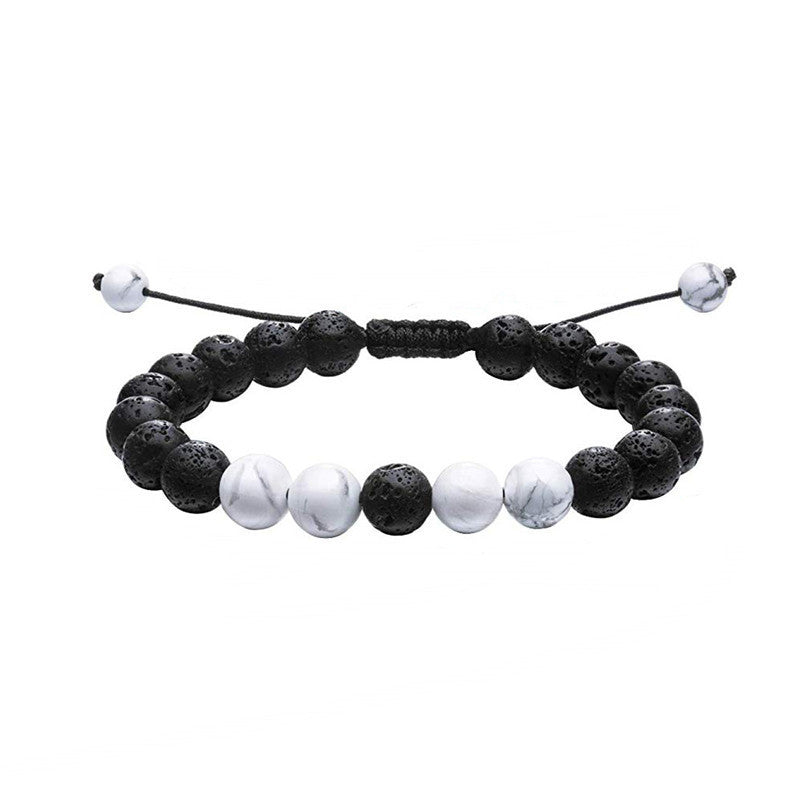 Striking Tiger Eye & Matte Black Agate Couple Bracelets