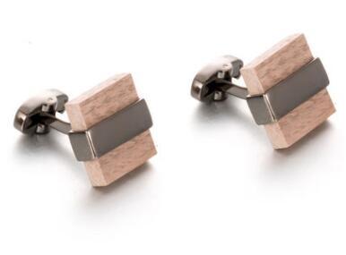Men's Solid Wood French Shirt Cufflinks