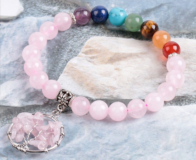 Crystal and Chakra Beaded Bracelet