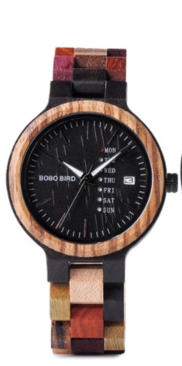 Natural Ebony & Leather Couple's Watch