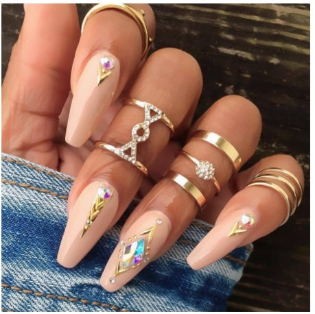 Gold Boho & Vintage Stackable Ring Set