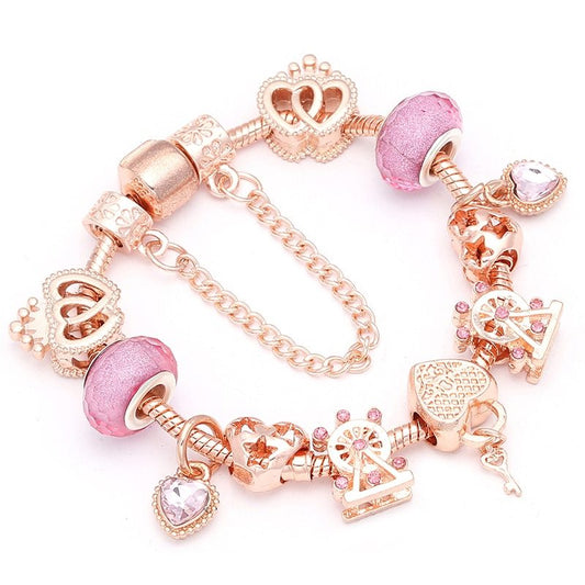 Heart & Key Ferris Wheel Charm Bracelet