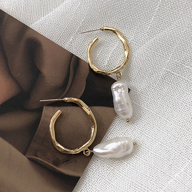 Elegant Electroplated Simple Pearl Earrings
