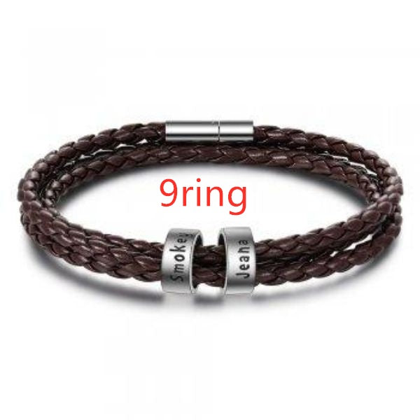 Personalized Braided Leather Name Bracelet for Men