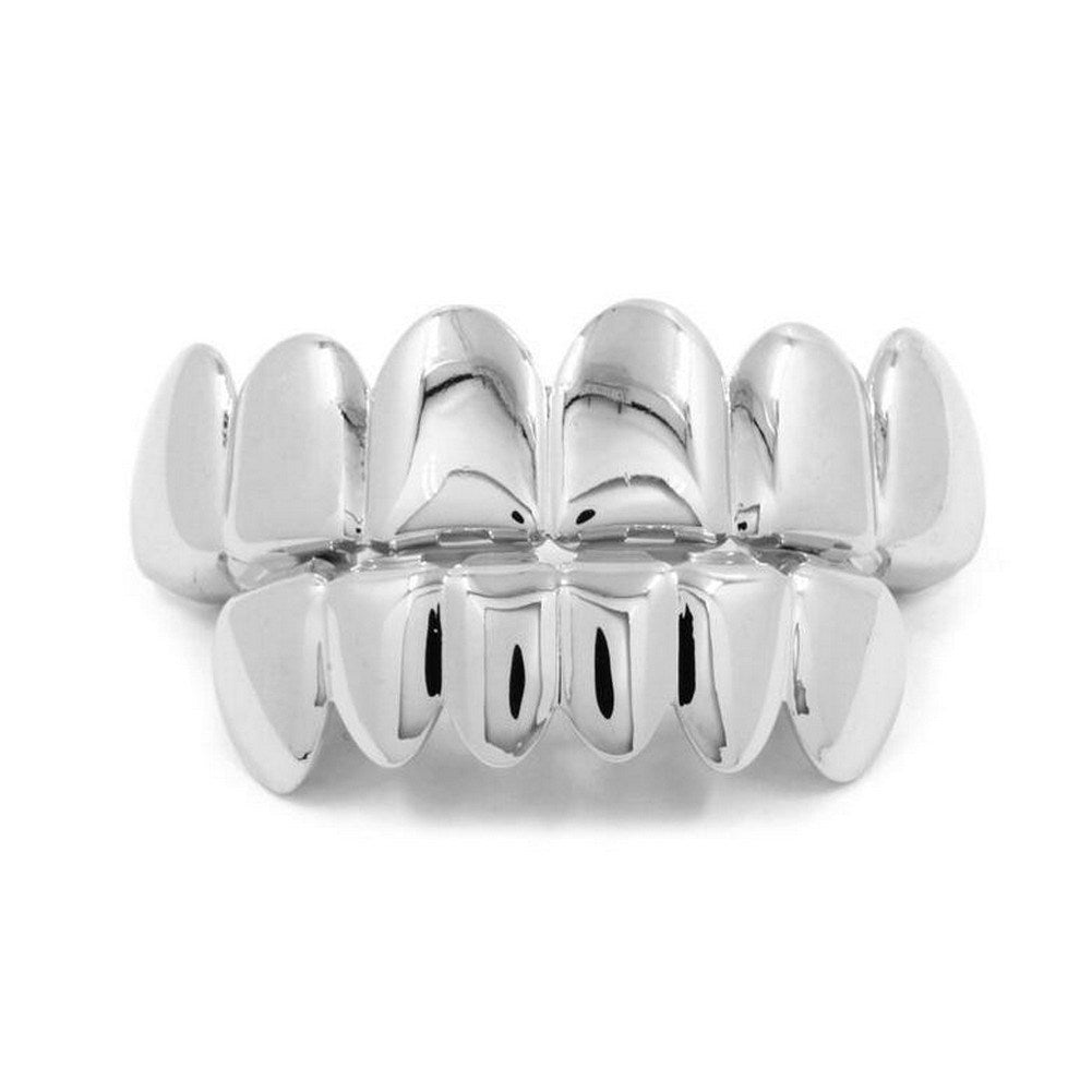 Gold Plated Hip Hop Teeth Grillz Caps - Removable Top & Bottom Set