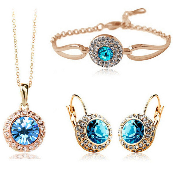 Sparkling Deep Blue Crystal Ensemble