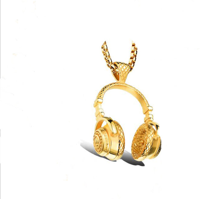 Men's Stainless Steel Headset Pendant Necklace