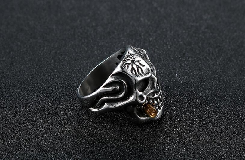 Men's Punk Skull Titanium Steel Ring