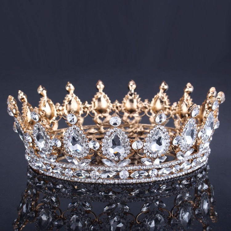 Regal Baroque Rhinestone Bridal Crown Headdress