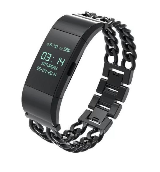 Stainless Steel Double Chain Strap for Fitbit Charge 2
